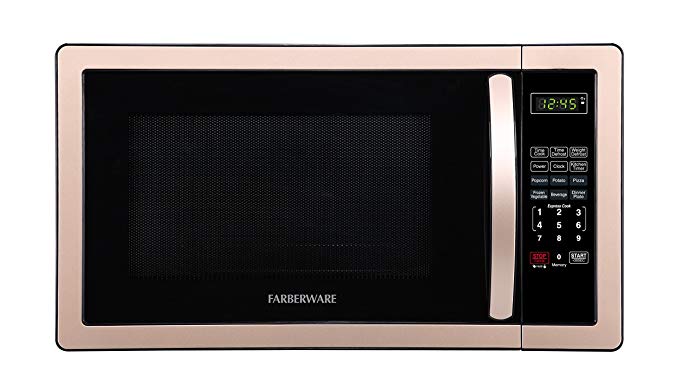 Farberware Classic FMO11AHTBKD 1.1 Cu. Ft. 1000-Watt Microwave Oven with LED Lighting, Copper
