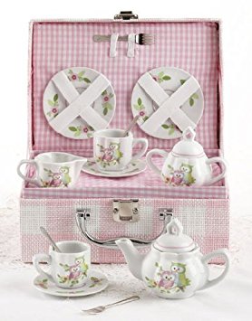 Delton Products Owls Children's Tea Set with Basket