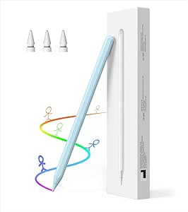 MoKo iPad Pencil 2nd Generation with Magnetic Wireless Charging,Apple Pencil 2nd Generation,Stylus pen for iPad Pro 12.9 in 6/5/4th,iPad Pro 11 in 4/3,iPad Air 5/4,iPad Mini 6th,Tilt & Palm,Blue