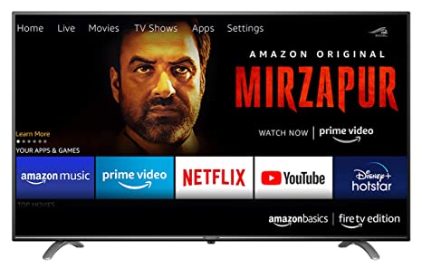 AmazonBasics 139cm (55 inch) Fire TV Edition 4K Ultra HD Smart LED TV AB55U20PS (Black)