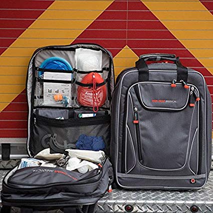 The Shield -Medical Backpack, First aid, Emergency Response Small Trauma Bag, EMT, Paramedic, Nurse, Black, Grey