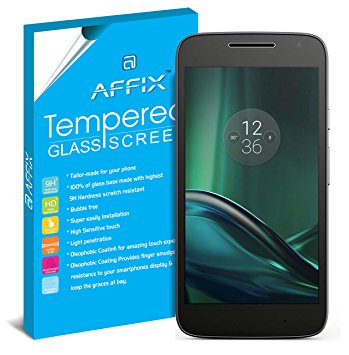 Affix Premium Tempered Glass For Motorola Moto G Play 4th Gen (5.0 Inch Display) Proper Sensor cut out and Free Cleaning and Application Kit