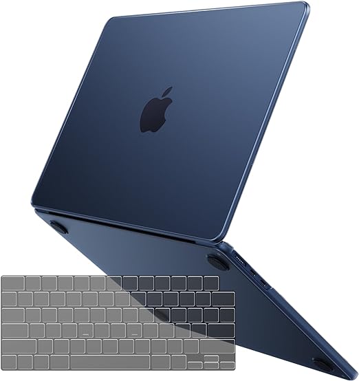 Soonjet Compatible with MacBook Air 13.6 inch Case M2 & Keyboard Cover, Model A2681 2022 2023, Sturdy & Durable Protective Plastic Hard Shell Case Cover for MacBook Air M2 13 inch Case (Midnight)