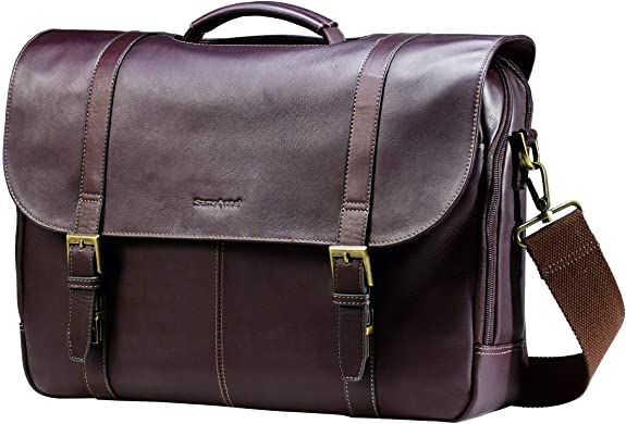 Samsonite Colombian Leather Flap-Over Messenger Bag