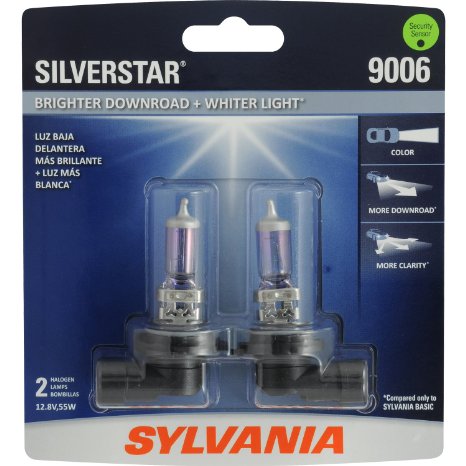 SYLVANIA 9006 SilverStar High Performance Halogen Headlight Bulb, (Pack of 2)