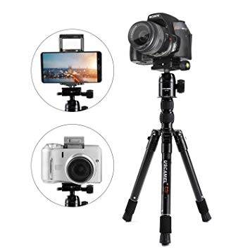 USCAMEL Camera Tripod, 42inch Compact Lightweight Travel Aluminium Tripod with Quick Release Plate, 360 Degree Ball Head and Phone Clip for DSLR Camera/Video Camcorder/Mobile Phone
