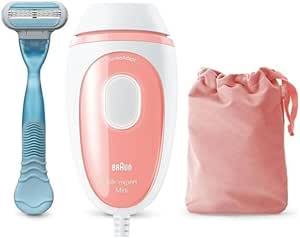 Braun Silk·expert Mini PL1014, Épilateur À Lumière Pulsée, Épilation Semi-Définitive, Blanc/Rose, Avec Pochette De Voyage, Format Compact Pour Les Déplacements, Alternative Au Laser