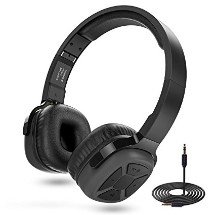 Senbowe Super Bass Wireless On Ear Bluetooth Headphones with Mic,Audio and Wired Mode, Noise Isolation,APTX, Folding Gaming Bluetooth Headset for Gaming TV PC,60h Music-Support IOS/Andriod Sport App
