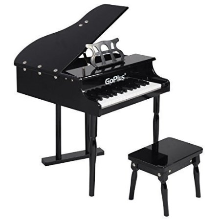 Goplus® Childs 30 key Toy Grand Baby Piano w/ Kids Bench Wood Black New