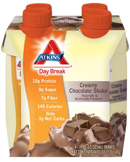 Atkins Day Break Creamy Chocolate Shake, 11-Ounces, 4-Count