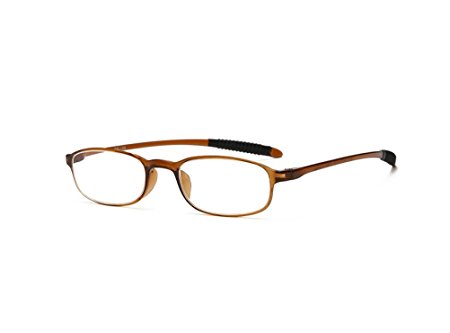 GAMT Ultra Lightweiht TR90 Unbreakable Reading Glasses Unisex Readers for Reading Tan2.0