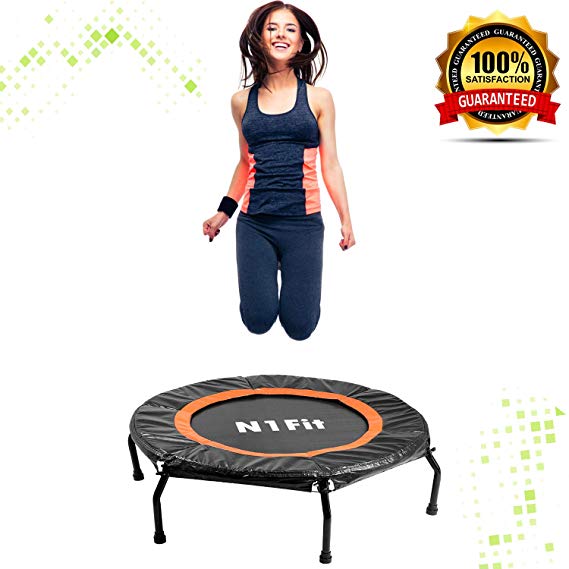 Rebounders Mini Trampolines For Adults - Fitness Trampoline, Workout Trampoline, Rebounder Trampoline for Adults and Kids, Personal Trampoline With Bungee Rope System for Home Cardio Workouts 40"