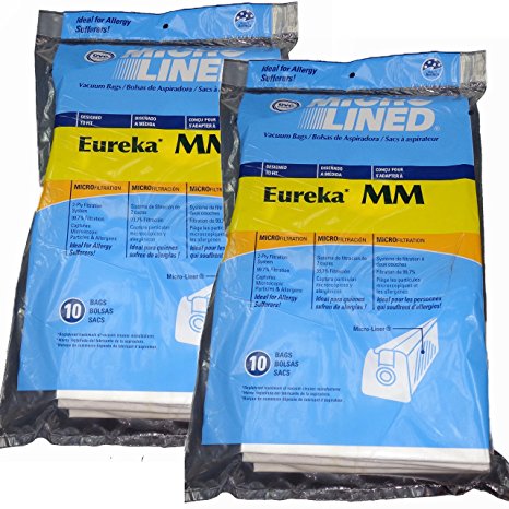 Eureka MM Micro-lined Mighty Mite & Sanitaire Allergen Filtration Vacuum Cleaner Bags (20)
