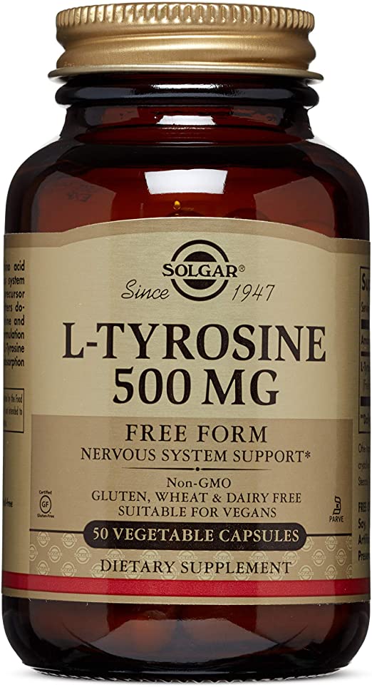 Solgar – L-Tyrosine 500 mg, 50 Vegetable Capsules (FFP)