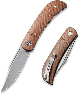 CIVIVI Appalachian Drifter Slip Joint Folding Knife, Non-Locking Pocket Knife with 2.96 inch S35VN Clip Point Blade and Micarta Handle,Good for Camping Hunting EDC C2015A