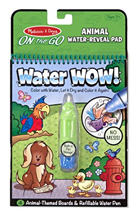 Melissa & Doug Water Coloring & Painting Book,  (Water Wow Animal - On the Go Travel Activity)