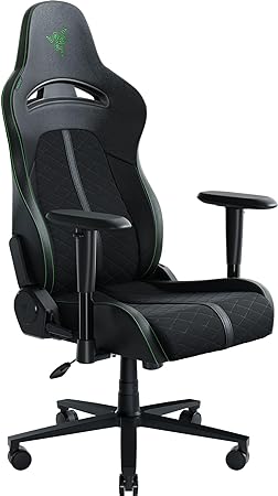 Razer Enki X Essential Gaming Chair: All-Day Comfort - Built-in Lumbar Arch - Optimized Cushion Density - Dual-Textured, Eco-Friendly Synthetic Leather - Adjustable 152-degree Recline - Black