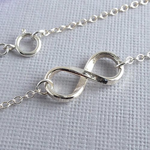 Infinity Choker Necklace Sterling Silver, Best Friend Necklace, 15 - 20 inches