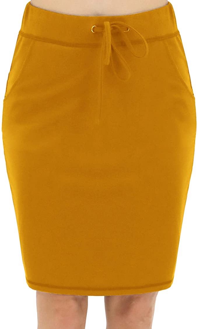 BENANCY Women's High Waist Stretch Pencil Skirt with Pockets