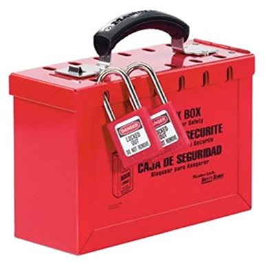 Master Lock Lockout Tagout Lock Box, Latch Tight Portable Group Lock Box, 498A