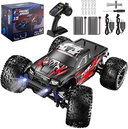 Rc Remote Control Cars Trucks,Ivienx 1/16 Scale Hobby 4x4 Offroad Cars for Adults[Red][30  MPH][Double Batteries Charger][2.4 Ghz Controller],Monster Rc Cars Toys for Adult,Kid Boy Age 8-12 7-10