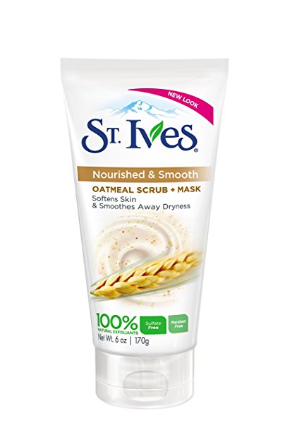 St. Ives Nourished & Smooth Face Scrub and Mask, Oatmeal 6 oz