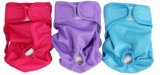 Wegreeco Washable Dog Diaper Covers up Pack of 3 - Female Dog Wraps - 6 Size Available Reusable Dog Diapers