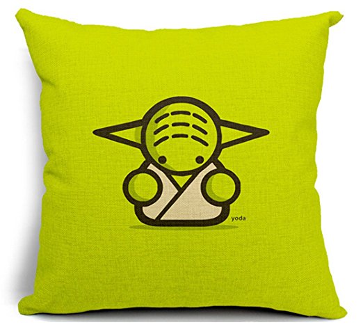 Dececos Star Wars Decorative Cotton Linen Blend Throw Pillow Cover Square Pillow Case Cushion Cover 18 x 18 Inches