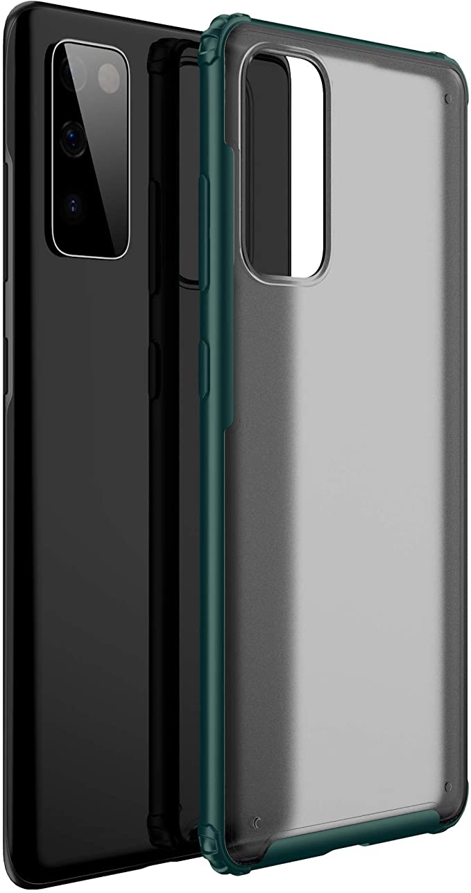 Ranyi Galaxy S20 FE 5G Case, Hybrid TPU Bumper Translucent Matte Cover with 4 Reinforced Corners [Wireless Charging] Slim Fit Full Body Protective Case for Samsung Galaxy S20 FE 5G 6.5" -Green