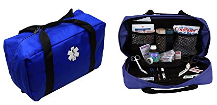 Ultimate Arms Gear Deluxe Heavy Duty Navy Blue EMS/EMT Emergency Medical Paramedic Trauma Supplies Gear Pack Equipment First Aid Kit Carry Rescue Bag