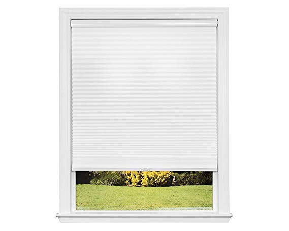 Artisan Select No Tools Custom Cordless Cellular Light Filtering Shades, Snow, 34 in x 72 in