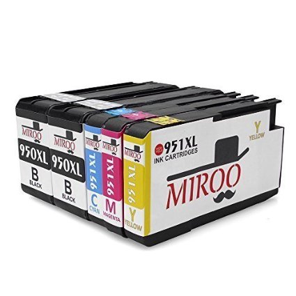 MIROO 5pack Replacement for HP 950XL 951 ink cartridge Compatible with HP Officejet Pro 8600 8610 8620 8630 8640 8660 8615 8625 251dw 271dw Printer