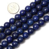 10mm Round Smooth Surface Lapis Lazuli Beads Strand 15 Jewelry Making Beads