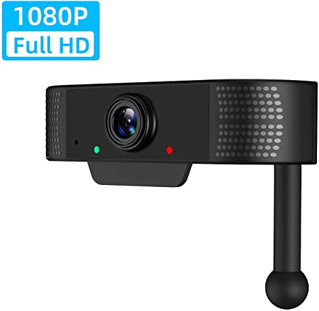 PC Webcam with Microphone,Firstrend Full HD 1080P USB Web Camera for Laptop Desktop Computer Recording Live Streaming Conference Video Calling Gaming with Built-in Mic 120-Degree View Angle Plug& Play