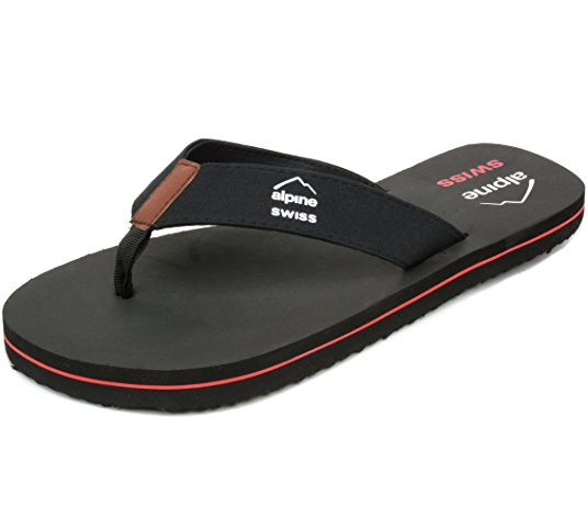 alpine swiss Men's Flip Flops Beach Sandals Lightweight EVA Sole Comfort Thongs