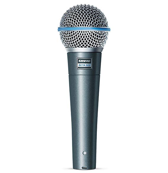 Shure BETA 58A Supercardioid Dynamic Microphone with High Output Neodymium Element for Vocal/Instrument Applications