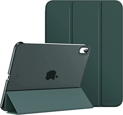 MoKo iPad 10th Generation Case 2022, Slim Stand Hard PC Translucent Back Shell Smart Cover Case for iPad 10th Gen 10.9 inch 2022, Support Touch ID, Auto Wake/Sleep,Midnight Green