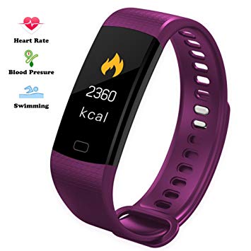 Fitness Tracker, Activity Tracker with Heart Rate Monitor, IP68 Waterproof Bluetooth Color Screen Smart Wristband Bracelet with Calorie Counter Watch Pedometer Sleep Monitor for iOS and Android