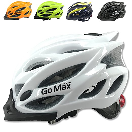 GoMax Aero Adult Safety Helmet Adjustable Road Cycling Mountain Bike Bicycle Helmet Ultralight Inner Padding Chin Protector and visor w/ Adjust Dial also for Kids 12