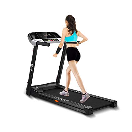 IPO Treadmill Folding Electric Portable Treadmill Running Machine with Wheels Easy Assembly