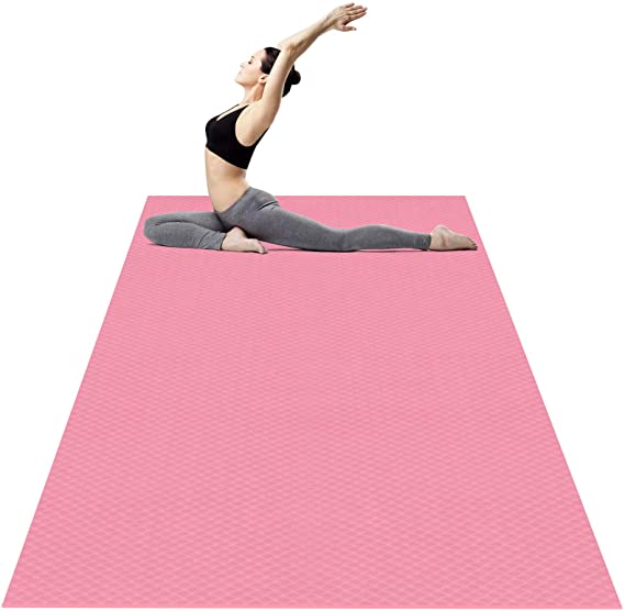 Odoland Large Exercise Mat 72'' x 48'' (6'x4') x6mm for Pilates Stretching Workout Mats for Home Gym Flooring, Extra Thick Non Slip Eco Friendly Yoga Mat with Carry Strap