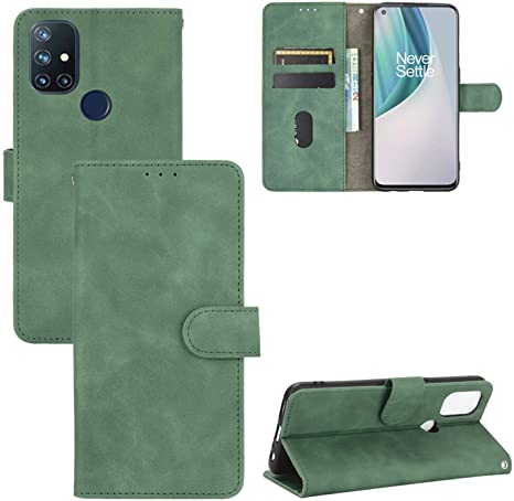 DAMONDY Oneplus Nord N10 Wallet Case,Oneplus Nord N10 5G Case,Premium PU Leather Flip Folio Case Card Slot,Stand Holder Magnetic Closure TPU Shockproof Case for Oneplus Nord N10 -Green