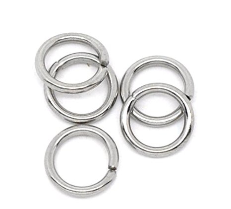 VALYRIA 500pcs Stainless Steel Open Jump Rings Connectors Jewelry Findings 7mm(1/4")