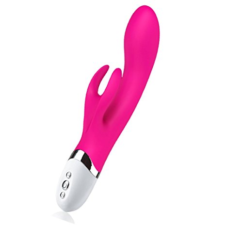 WOWYES Viberate Toys for Couples, Rechargeable Rabbit Vibrator with Waterproof Multi Mode Double Vibrating Medical Silicone Massager for Women and G Spot Stimulation Sex Toys