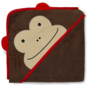 Skip Hop Baby Hooded Towel, 100% Cotton French Terry, Monkey