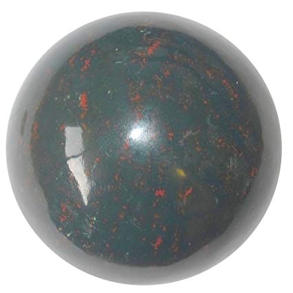 SatinCrystals Bloodstone Ball Premium Stone of Courage Sphere Holistic Healing Mineral Orb P01 (Deep Green & Red, 1.6 Inches)