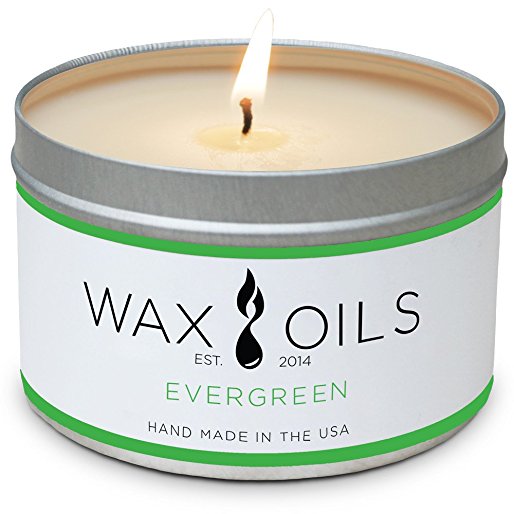 Scented Candles (Evergreen) Soy Wax Aromatherapy Candles, 8oz