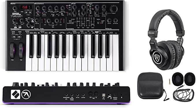 Novation AFX Station 25-Key Monosynth MIDI USB Keyboard Synthesizer   Headphones