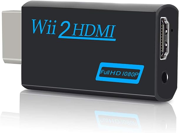 Wii to HDMI Converter, Zeato Wii to HDMI Adapter, Wii to HDMI 1080P 720P Connector Output Video & 3.5mm Audio - Supports All Wii Display Modes - Black