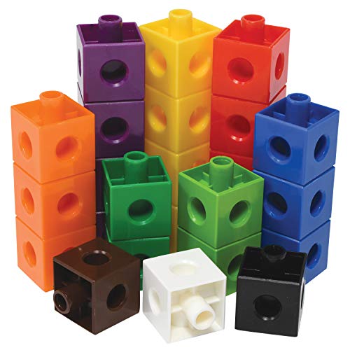 edx Education Linking Cubes - Set of 100 - .8 inch Large Size - Connecting Blocks for Construction and Early Math - Preschoolers Aged 3  and Elementary Aged Kids